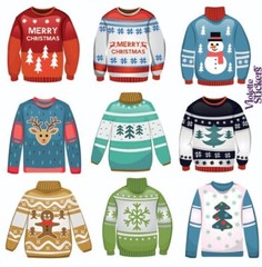 Violette Stickers Ugly Christmas Sweaters Winter Crafts Planner Supply Scrapbook