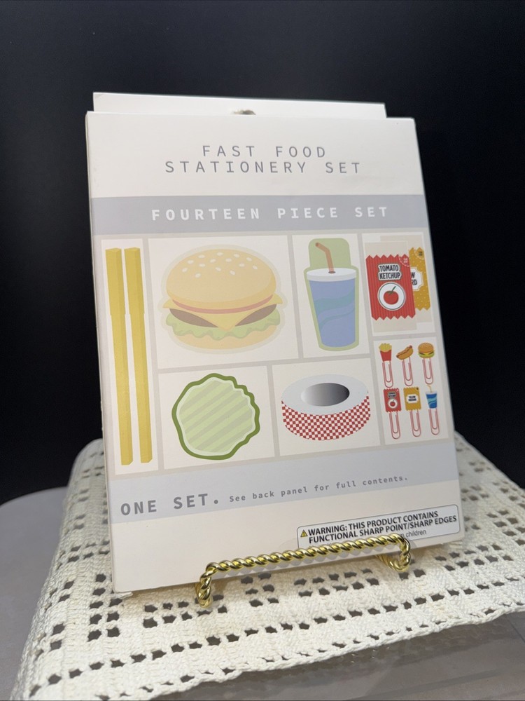 14-piece Fast Food Stationery Set for note-taking, journaling, scrapbooking NEW