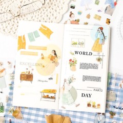 6 Sheets Girls Precut Stickers Journal Planner Card Scrapbook Decorative Sticker