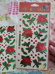 Vintage Stickopotamus Stickers Christmas Holly binder two Sheets