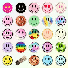50PCS Smile Glow in The Dark Stickers