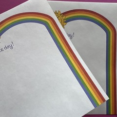 Vintage 80s 90s Sangamon Rainbow Sun Have A Nice Day Stationary Note Paper