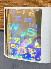 Retro Prism Hologram Alphabet Sticker Pair Vintage Rainbow Letters#12