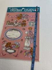 Vintage Frances Meyer Baby Stickers Jumbo Girls 8 1/2 x 11 Scrapbook USA Lot 2