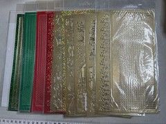 Large Lot of 16 Christmas & Birthday Peel-Off Stickers Gold Silver Red Green