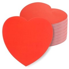 72 Pcs Large Heart Cutouts, 15 x 15 cm/5.9 x 5.9 inches, Heart Shape Card Red
