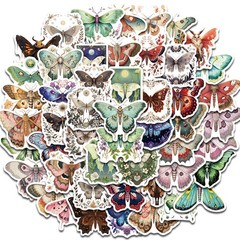50PCS Colorful Moth With Sharp Edges Stickers Kawaii Cartoon Good Harvest Photoc