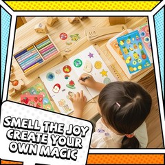 Smelly Stickers for Kids, Scratch & Sniff Scented Stickers 16 Unique Scents 8…
