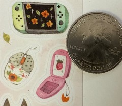 QIARA TEOR DRAWING Stickers (20+pc)Watercolor•Girl•Phone •Headphone•Card Making•