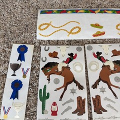 VINTAGE Mrs. Grossman’s Stickopotamus Southwest Horse Desert Cowboy Sticker lot