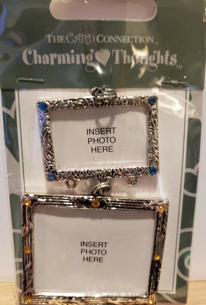 The Card Connection Charming Thoughts Card Charms 2 Large Photo Frames-NIP