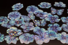 Crystal Flower PET sticker | flower blue butterfly holographic themed PET