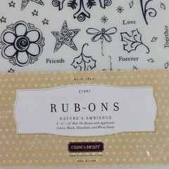 Close to My Heart Rub Ons Z1097 Nature’s Ambience 3 Sheets with Applicator NEW