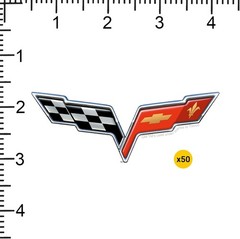 CHEVROLET CORVETTE WINGS EMBLEM DIE CUT VINYL 50 CT STICKER PACK