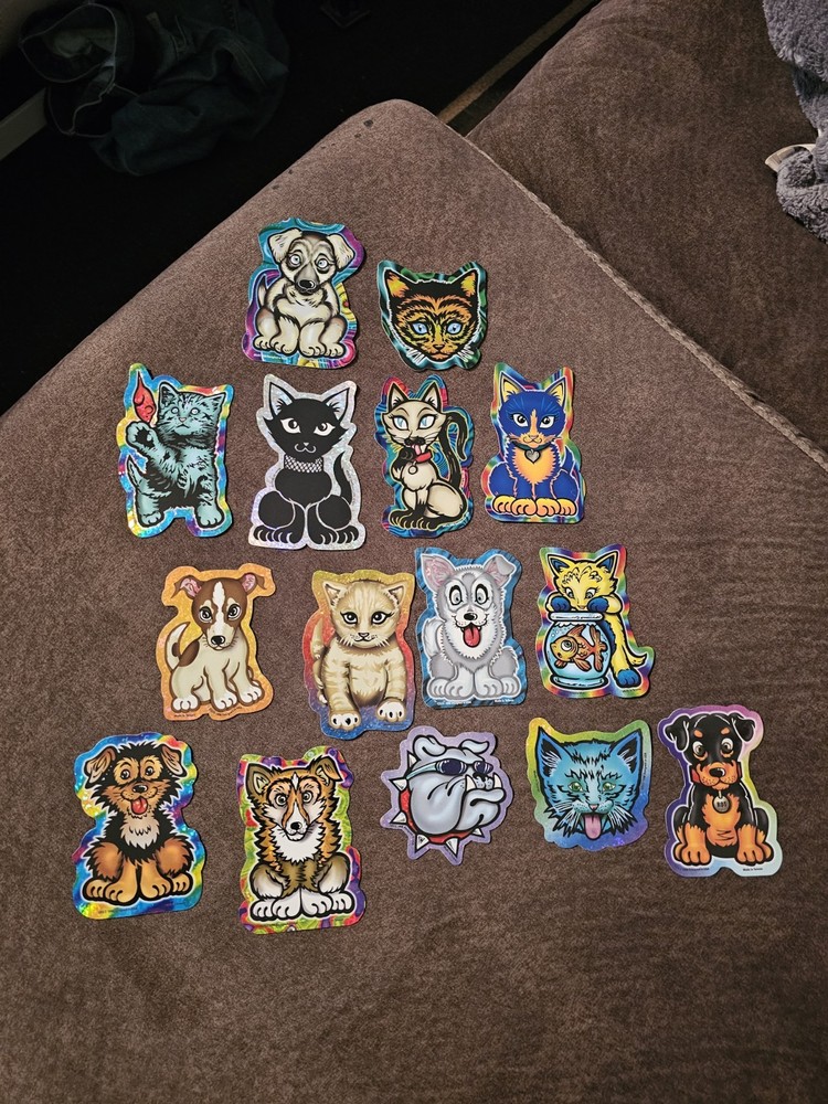 Cat And Dog Holographic Stickers Vintage 1998 CEI Made In The USA