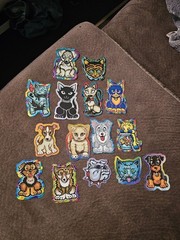Cat And Dog Holographic Stickers Vintage 1998 CEI Made In The USA