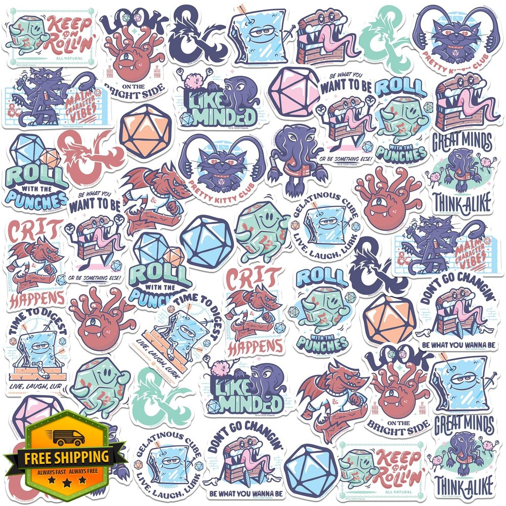 GRAPHICS and MORE DandD Stickers 50 Pack