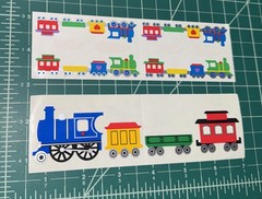 Vintage 1983 & 1993 Mrs. Grossman’s Train Stickers 2 Strips Primary Colors