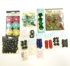 Fabric Flowers Bows Embellishment Sticker LOT Jolees Offray Petaloo