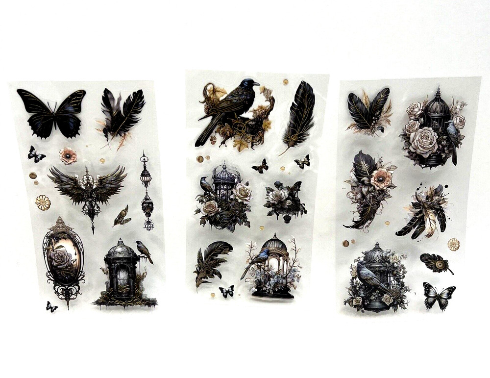 Gothic Dark Garden Stickers Scrapbooking Junk Journal Planner Card Making