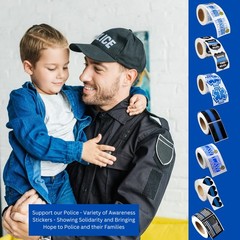 Police Support Back The Blue Badge Stickers- Blue Lives Matter Support Sticke…