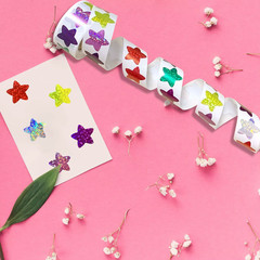 50-500Pcs Colorful Star Stickers for Kids Reward School Classroom Adhesive Holog