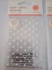 Martha Stewart EK Success Dimensional White Pearl + Clear Rhinestone Stickers