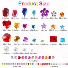 Self Adhesive Rhinestone Gem Stickers Acrylic Crystal Craft Decor Kit 2774PCS