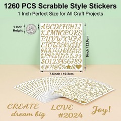 Conanex Gold Alphabet Stickers 1″ 1260pcs