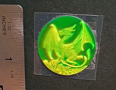Vintage Stickers 3D Holographic Dragon Sticker Polaroid VERY RARE HTF