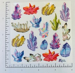 Violette Stickers Pastel Crystals Geode Rock Craft Planner Supply Scrapbook