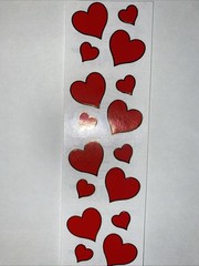Hearts Red & Gold Sticker Sheet Scrapbook Planner Craft Stickers