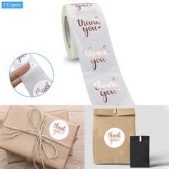 500 Pcs 1.5 Inch Rose Gold Thank You Stickers for Small Business Wedding Gift