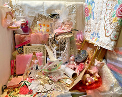 CraftingLove/Valentines Junkin’ Box-13 Plus Pounds-Ephemera, Junk Jewelry, etc.