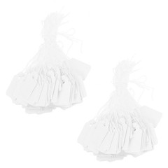 200Pcs Hanging Price Label White Paper for Jewelry Shop and Supermarket Use