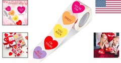 Valentine’s Day Heart Stickers – 500 PCS Self-Adhesive Craft Labels in 8 Styles