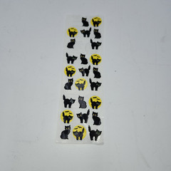 VTG Sandy Lions Sticker Pods Halloween BLACK CATS yellow moon
