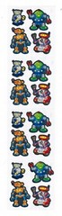 Vintage Sandylion Shiny Cute Fun ROBOTS Scrapbook Stickers 4 Squares 90s