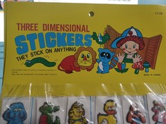 Vintage 1980’s Era Three Dimensional Animal Puffy Stickers w/Googly Eyes #739