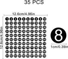 35 hojas etiquetas redondas 1cm numeros colores surtidos impermeables oficina