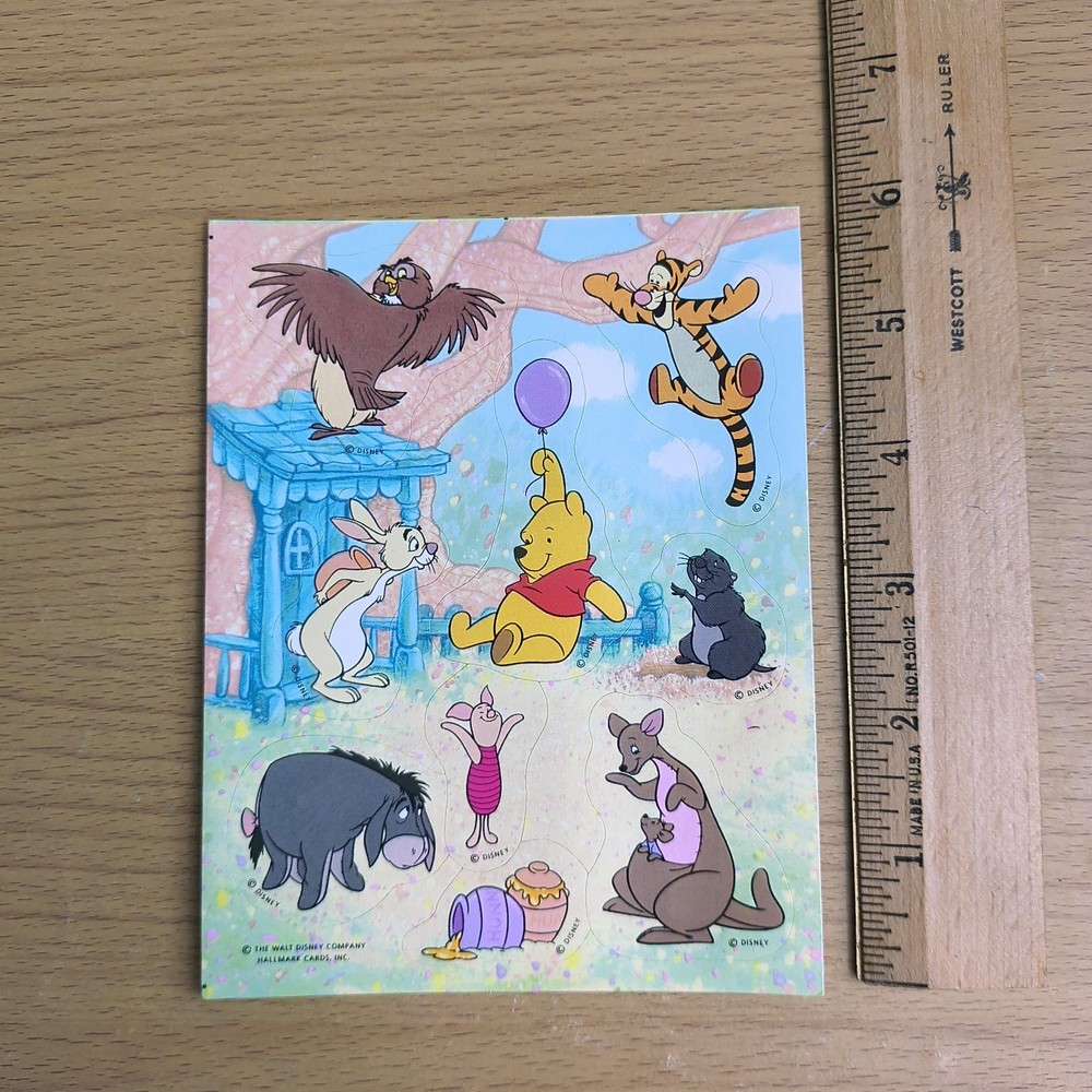 Vintage Hallmark Winnie The Pooh And Friends Sticker Sheet