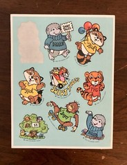 RARE Vintage 1982 Hallmark SHIRT TALES Sticker Sheet – Missing One Sticker –