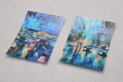 Rain drops PET Stickers Pack ｜City view glass rain drops themed Stickers TZB-M