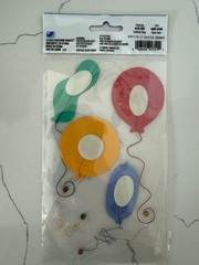 Paper Bliss Adhesive Accent 4PC Multi-Color Balloons w/Wire Scrapbooking Craft