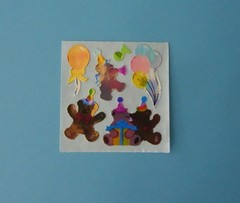 Vintage Sandylion Mother of Pearl Birthday Party Bears Sticker Mod