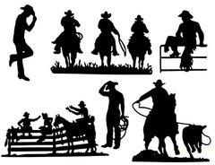 COWBOY/ COWBOY’S RIDING, ROPING, & HANGING w/ FRIENDS SILHOUETTE DIE CUT/ CUTS