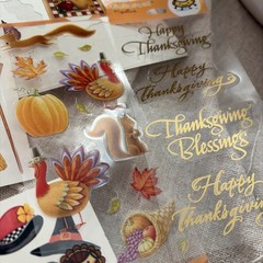 Vtg Mrs Grossman’s Thanksgiving Fall Halloween Sticker Big Lot Jolee’s Hallmark