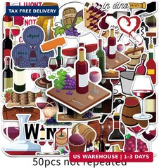 50 Pcs Wine Stickers, Exquisite Drink Decorative Stickers, Easy to Tear & Stick