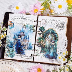 Fairy Lady Castle PET Stickers Junk Journal Album Card Scrapbooking DIY Collage