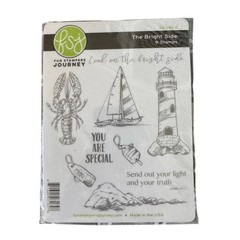 NWT Scrapbooking Stampers Lighthouse Bright Side 9 Lobster Sailboat Summer